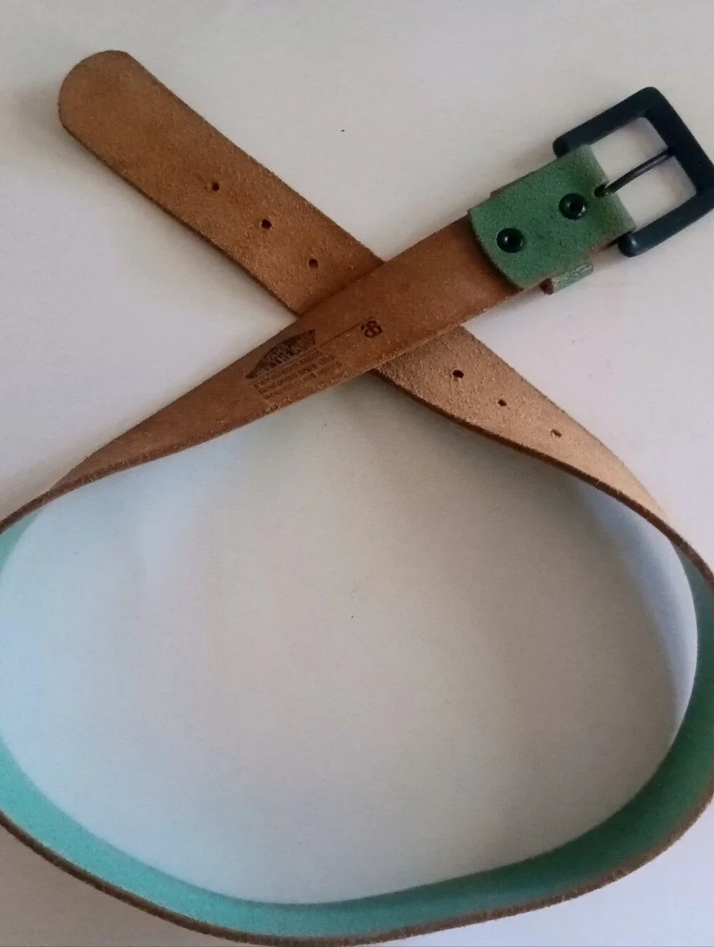 Rare Vans Womens Mint Green Distressed Leather Belt